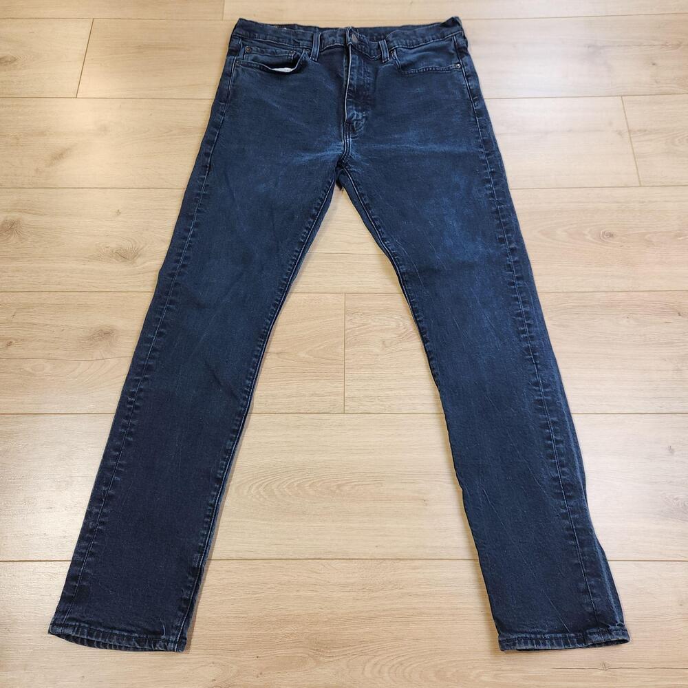 Levis Premium 510 Jeans Mens 36x34 Dark Blue Wash Skinny Leg Denim Stretch